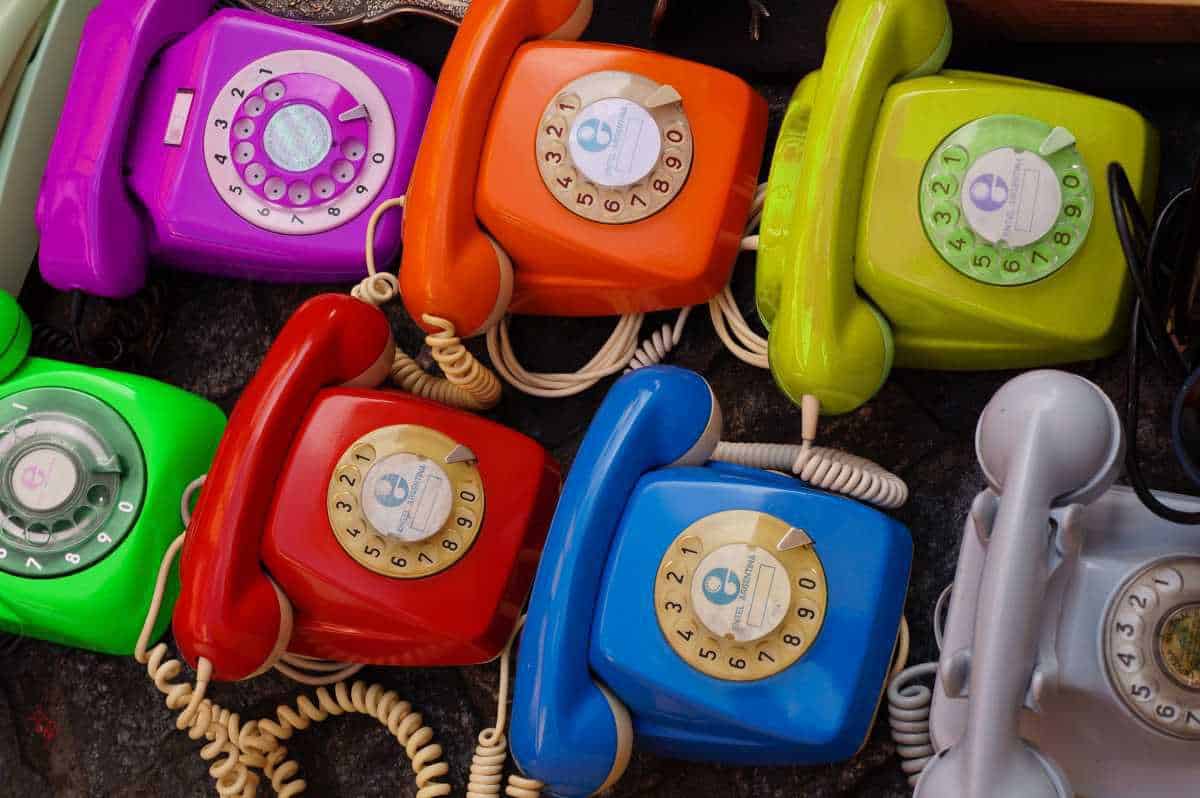 Seven colorful phones